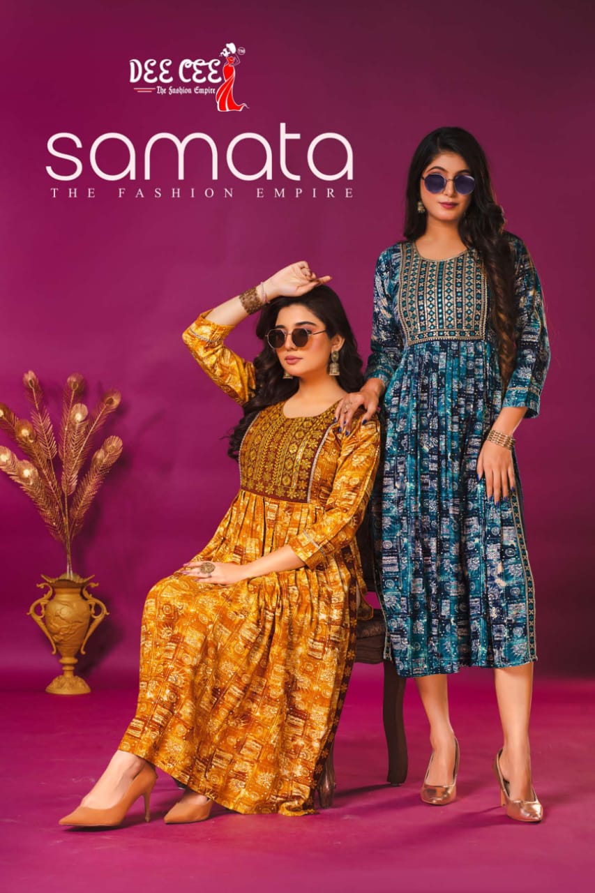 Dee Cee Samata Rayon Printed Kurtis Catalog